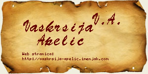Vaskrsija Apelić vizit kartica